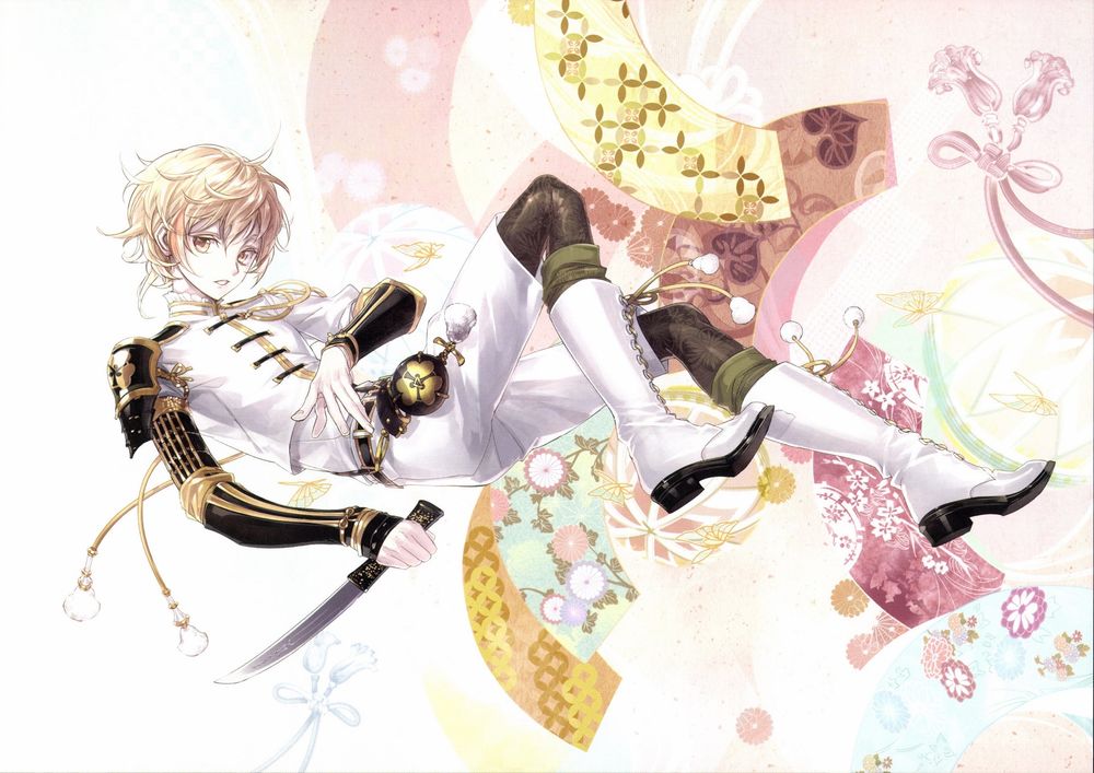 Обои для рабочего стола Sadamune Monoyoshi с кинжалом из игры Touken Ranbu / Танец Мечей, by Izumito