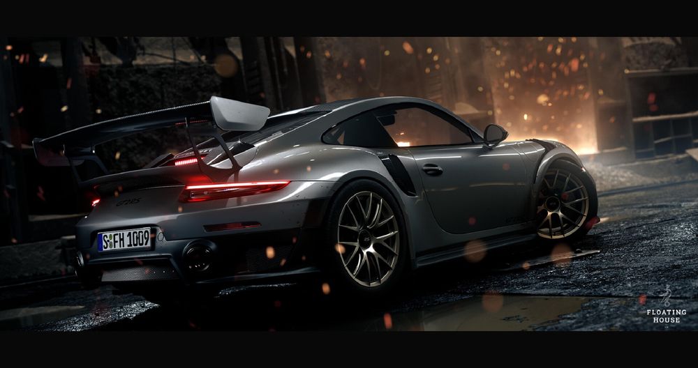 Обои для рабочего стола Серебристый Porsche 911 GT2 RS на дороге, by Stavros Fylladitis