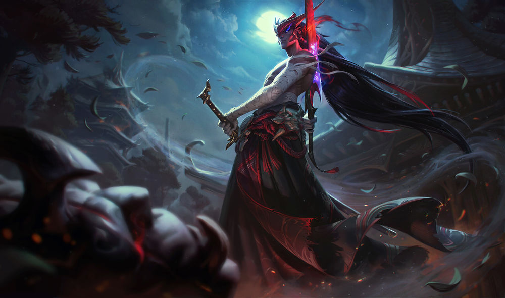Обои для рабочего стола Демон Yone / Йоне из игры League of Legends / Лига Легенд, by Esben Lash Rasmussen