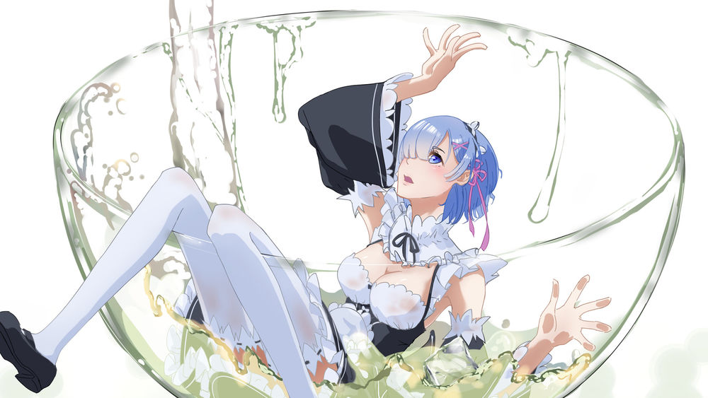 Обои для рабочего стола Rem / Рем из аниме Re:Zero kara Hajimeru Isekai Seikatsu / Re:Zero. Жизнь с нуля в альтернативном мире