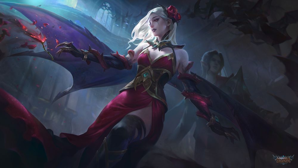 Обои для рабочего стола Девушка-вампир Carmilla из игры Mobile Legends, by arc noir
