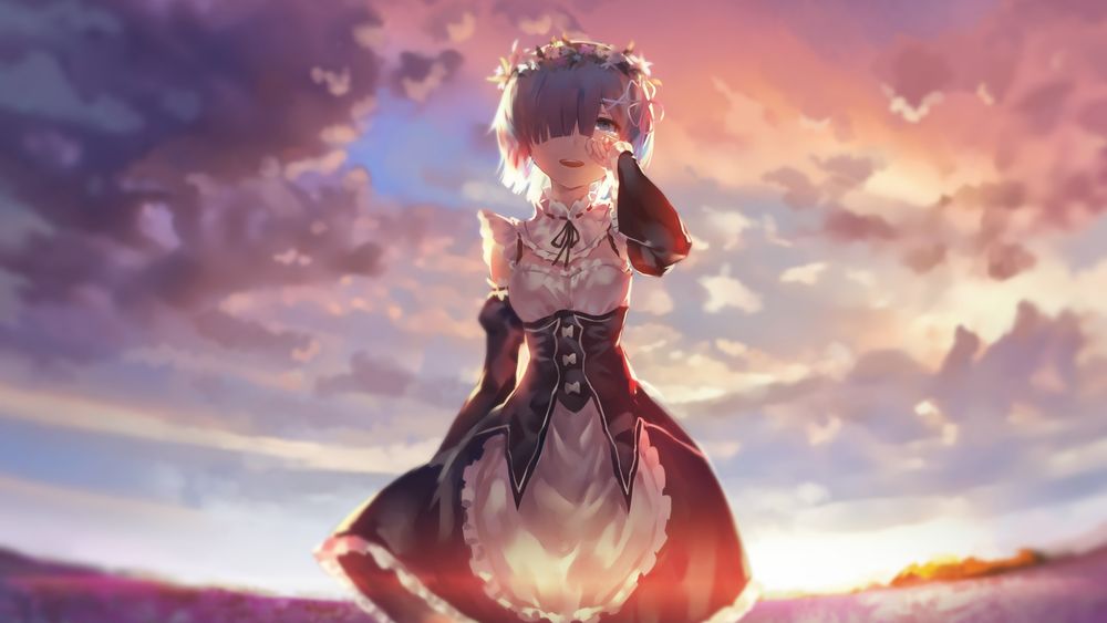 Обои для рабочего стола Rem / Рем из аниме Re:Zero kara Hajimeru Isekai Seikatsu / Re:Zero. Жизнь с нуля в альтернативном мире