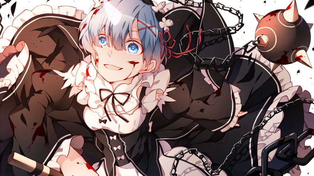 Обои для рабочего стола Rem / Рем из аниме Re:Zero kara Hajimeru Isekai Seikatsu / Re:Zero. Жизнь с нуля в альтернативном мире