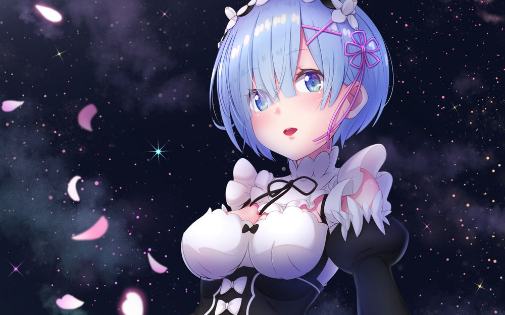 Обои для рабочего стола Rem / Рем из аниме Re:Zero kara Hajimeru Isekai Seikatsu / Re:Zero. Жизнь с нуля в альтернативном мире