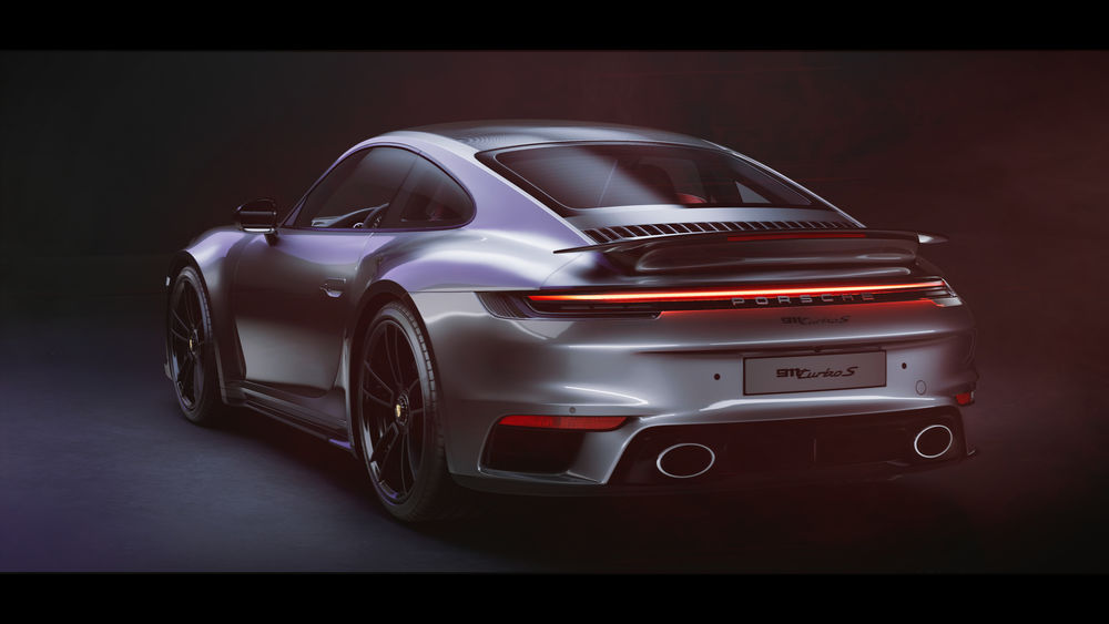 Обои для рабочего стола Серебристый Porsche 911 / 992 Turbo S 2020, by David Baylis