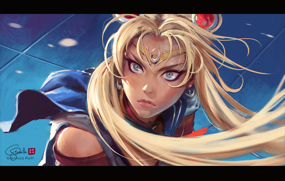 Обои для рабочего стола Usagi Tsukino / Усаги Цукино из аниме Sailor Moon / Сейлор Мун, by Gianluca Rolli