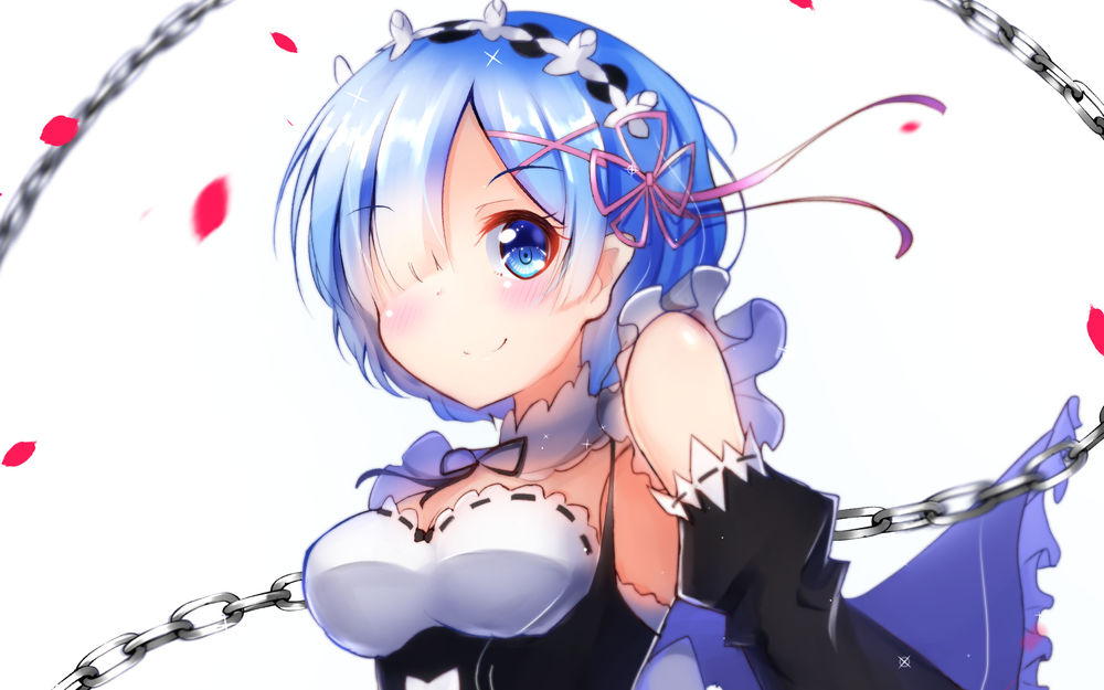 Обои для рабочего стола Rem / Рем из аниме Re:Zero kara Hajimeru Isekai Seikatsu / Re:Zero. Жизнь с нуля в альтернативном мире