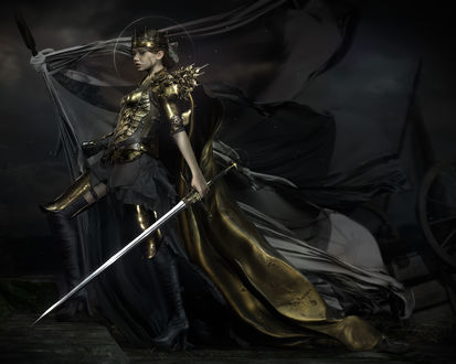 Обои на рабочий стол Joan of Arc / Жанна дАрк, by Andrea Savchenko