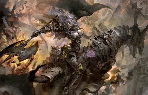 Обои на рабочий стол Девушка-воин Camilla / Камилла из игры Fire Emblem, by Christian Angel