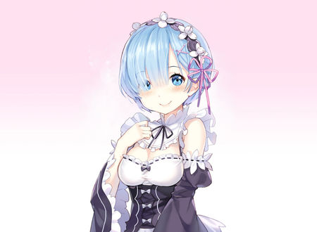 Обои на рабочий стол Rem / Рем из аниме Re:Zero kara Hajimeru Isekai Seikatsu / Re:Zero. Жизнь с нуля в альтернативном мире