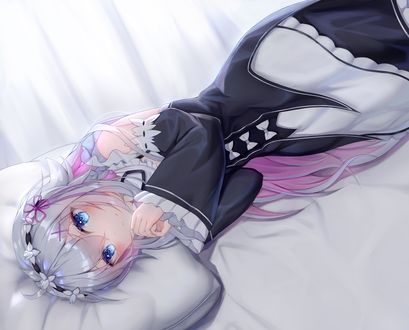 Обои на рабочий стол Rem / Рем из аниме Re:Zero kara Hajimeru Isekai Seikatsu / Re:Zero. Жизнь с нуля в альтернативном мире