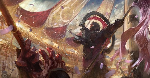Обои на рабочий стол Победитель гладиаторского турнира стоит на арене, by Campbell White