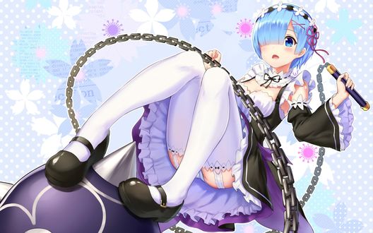 Обои на рабочий стол Rem / Рем из аниме Re:Zero kara Hajimeru Isekai Seikatsu / Re:Zero. Жизнь с нуля в альтернативном мире