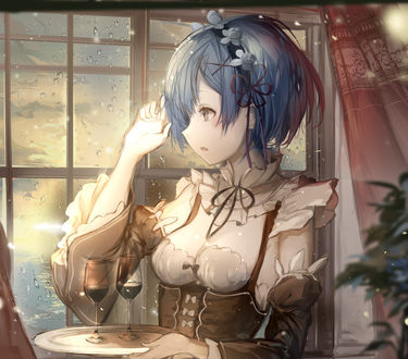 Обои на рабочий стол Rem / Рем из аниме Re:Zero kara Hajimeru Isekai Seikatsu / Re:Zero. Жизнь с нуля в альтернативном мире
