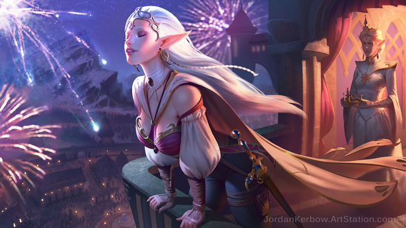 Обои на рабочий стол Принцесса эльфов Adalia / Адалия из игры Smite, by Jordan Kerbow