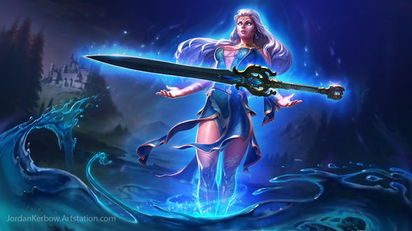 Обои на рабочий стол Богиня Freya / Фрея из игры Smite, by Jordan Kerbow