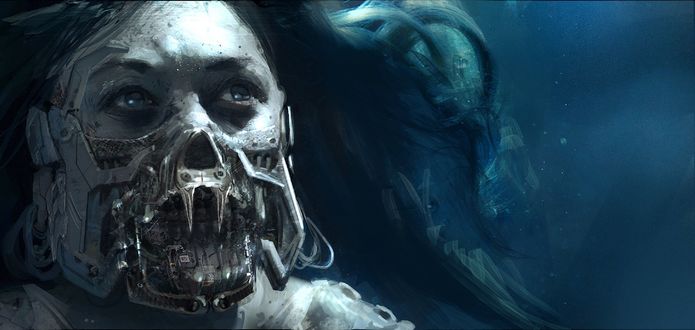 Обои на рабочий стол Девушка-iron vampire / железный вампир, by Klaus Wittmann