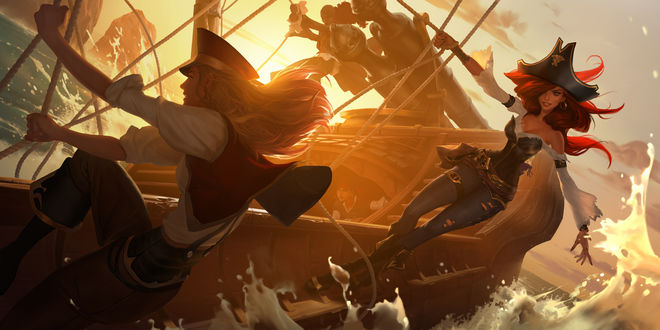 Обои на рабочий стол Miss Fortune / Мисс Фортуна из игры League of Legends / Лига Легенд, by SIXMOREVODKA STUDIO