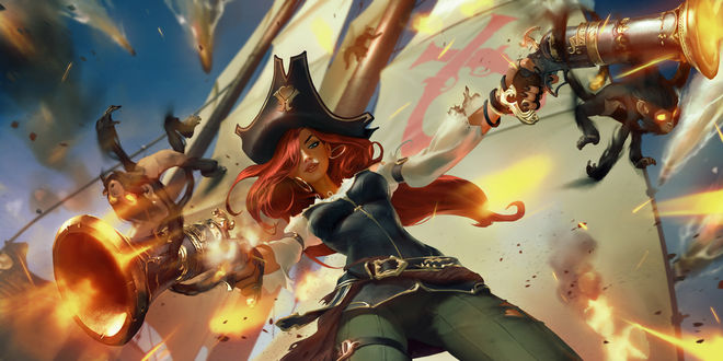 Обои на рабочий стол Miss Fortune / Мисс Фортуна из игры League of Legends / Лига Легенд, by SIXMOREVODKA STUDIO