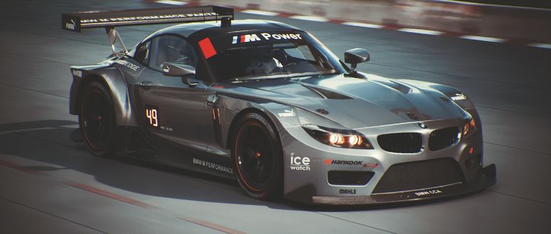Обои на рабочий стол Спортивный BMW Z4 GTE на трассе, by Paul Haase