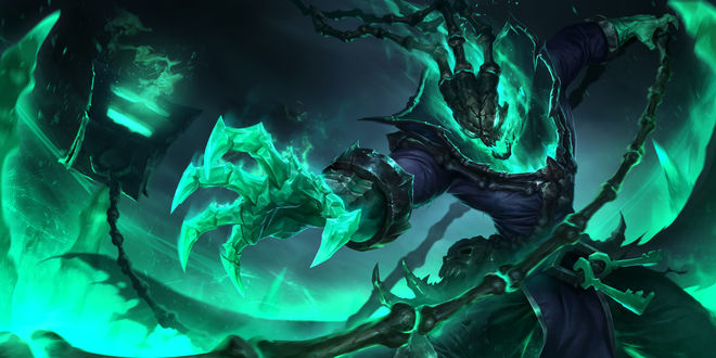 Обои на рабочий стол Thresh / Треш из игры Legends of Runeterra, by SIXMOREVODKA STUDIO