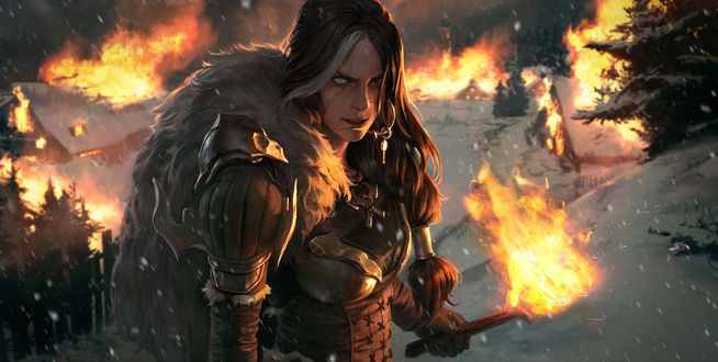 Обои на рабочий стол Vrynna / Вринна из игры Legends of Runeterra, by SIXMOREVODKA STUDIO