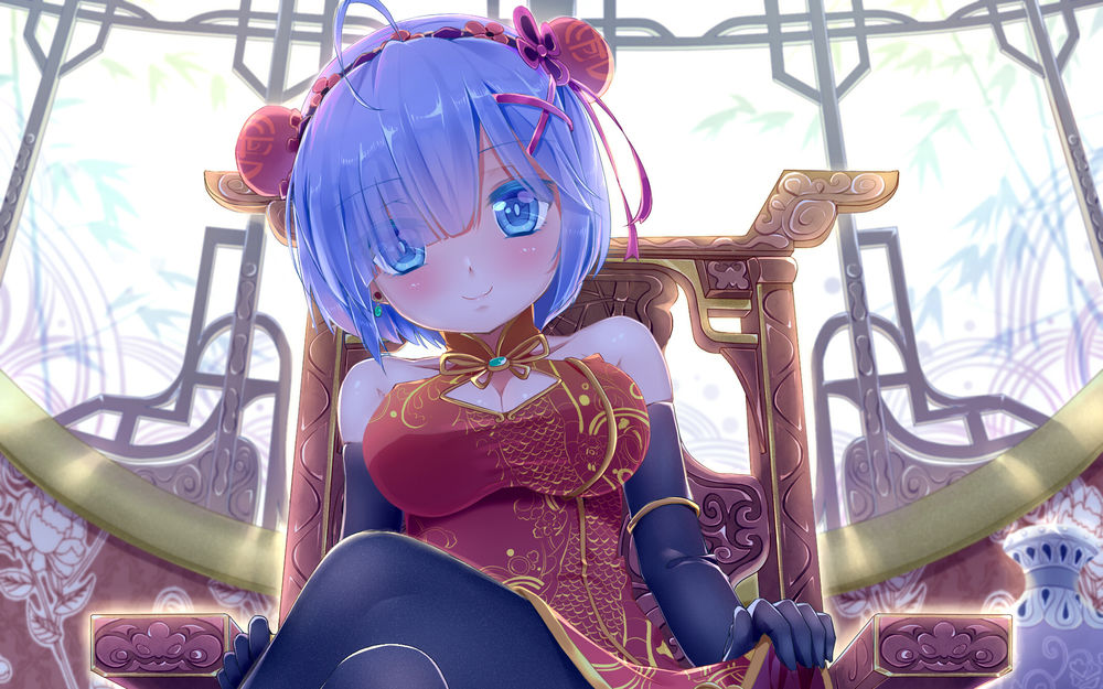 Обои для рабочего стола Rem / Рем из аниме Re:Zero kara Hajimeru Isekai Seikatsu / Re:Zero. Жизнь с нуля в альтернативном мире