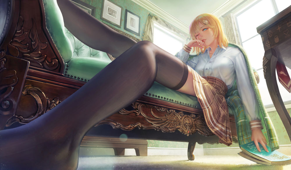 Обои для рабочего стола Amelia Watson / Амелия Ватсон из аниме Virtual Youtuber / Виртуальный Ютубер / Hololive