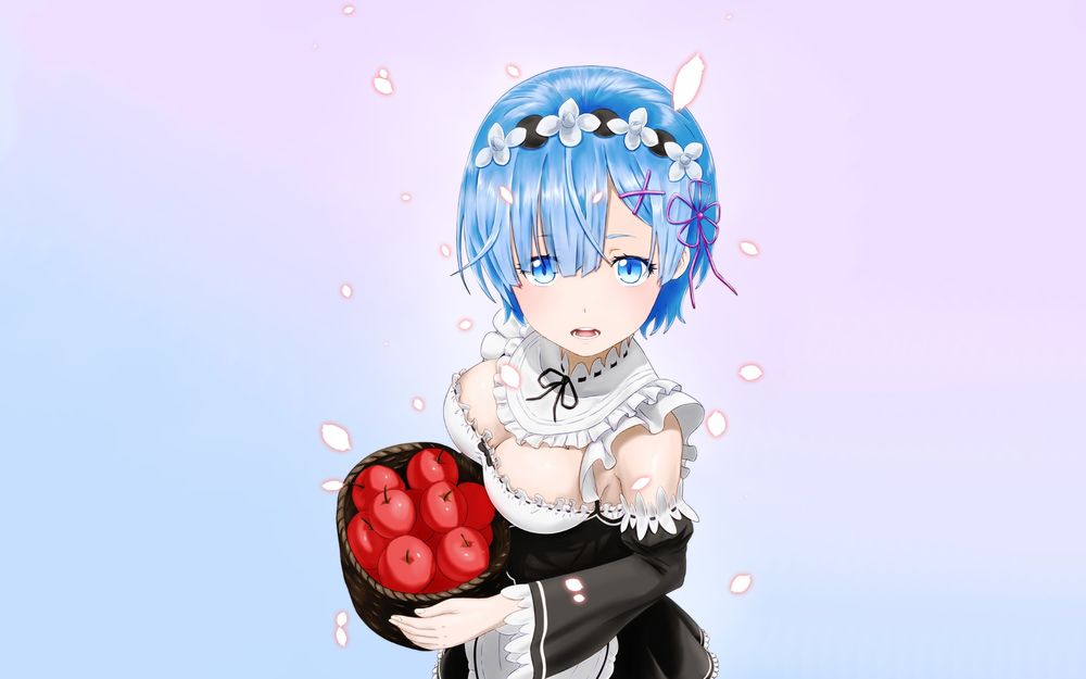 Обои для рабочего стола Rem / Рем из аниме Re:Zero kara Hajimeru Isekai Seikatsu / Re:Zero. Жизнь с нуля в альтернативном мире