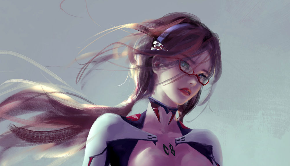 Обои для рабочего стола Мари Илластриэс Макинами / Makinami Mari Illustrious из аниме Evangelion:3. 0, fanart by WLOP