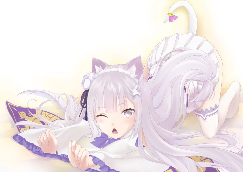 Обои для рабочего стола Emilia / Эмилия из аниме Re: Zero kara Hajimeru Isekai Seikatsu / Re: Жизнь в альтернативном мире с нуля