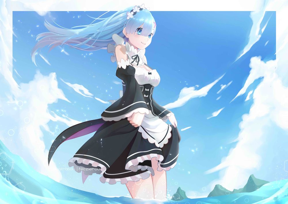 Обои для рабочего стола Rem / Рем из аниме Re:Zero kara Hajimeru Isekai Seikatsu / Re:Zero. Жизнь с нуля в альтернативном мире