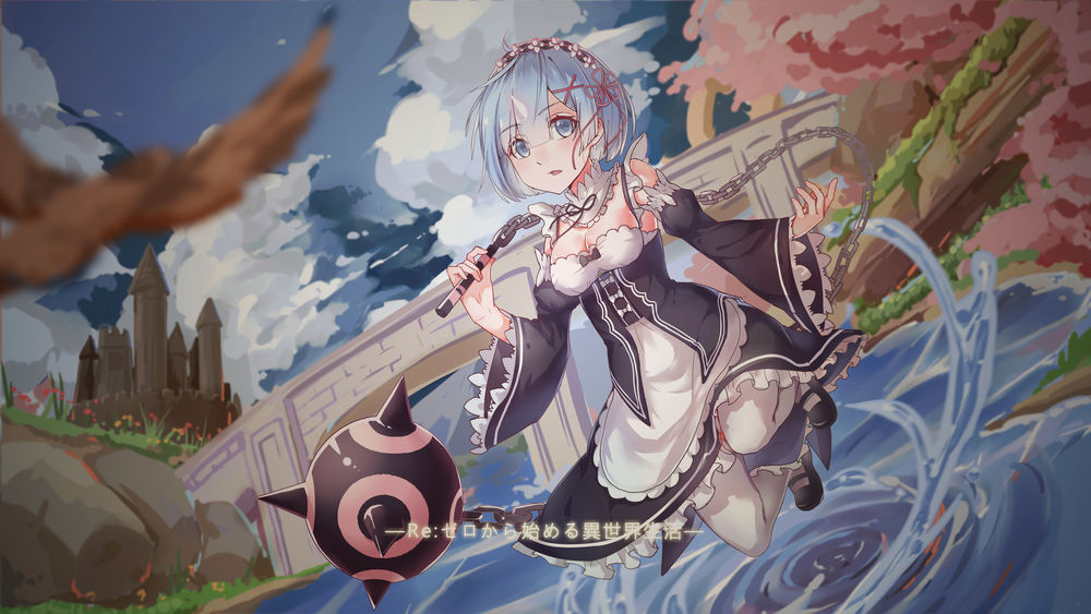 Обои для рабочего стола Rem / Рем из аниме Re:Zero kara Hajimeru Isekai Seikatsu / Re:Zero. Жизнь с нуля в альтернативном мире
