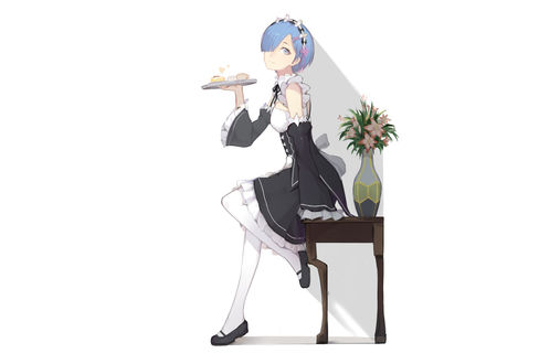 Обои на рабочий стол Rem / Рем из аниме Re:Zero kara Hajimeru Isekai Seikatsu / Re:Zero. Жизнь с нуля в альтернативном мире