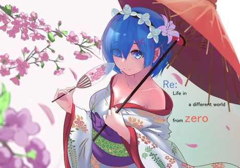 Обои на рабочий стол Rem / Рем из аниме Re:Zero kara Hajimeru Isekai Seikatsu / Re:Zero. Жизнь с нуля в альтернативном мире