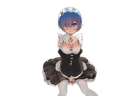 Обои на рабочий стол Rem / Рем из аниме Re:Zero kara Hajimeru Isekai Seikatsu / Re:Zero. Жизнь с нуля в альтернативном мире
