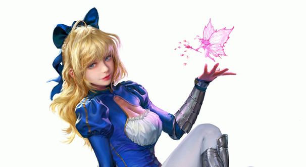 Обои на рабочий стол Saber Alter / Dark Saber / Сейбер Альтер из визуальной новеллы Fate / stay night, by JiaYuan Song