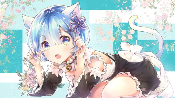 Обои на рабочий стол Rem / Рем из аниме Re:Zero kara Hajimeru Isekai Seikatsu / Re:Zero. Жизнь с нуля в альтернативном мире