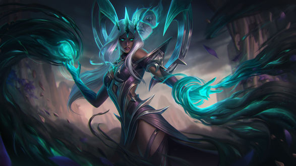 Обои на рабочий стол Goddess Karma / Богиня Карма из игры League of Legends / Лига Легенд, by Marie Magny
