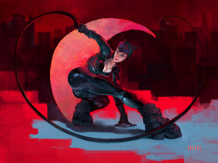 Обои на рабочий стол Catwoman / Женщина-кошка из DC Comics, by Othon Nikolaidis