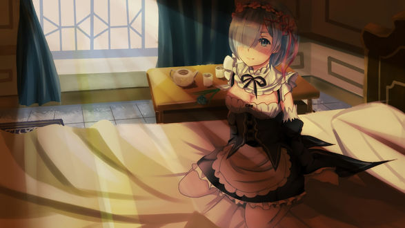 Обои на рабочий стол Rem / Рем из аниме Re:Zero kara Hajimeru Isekai Seikatsu / Re:Zero. Жизнь с нуля в альтернативном мире