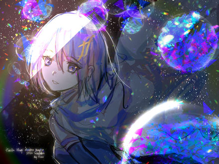 Обои на рабочий стол Miki Sayaka / Саяка Мики из аниме Mahou Shoujo Madoka Magica / Девочка-волшебница Мадока Магика, by Noki