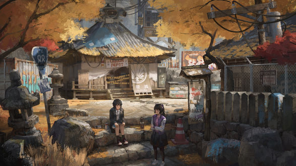 Обои на рабочий стол Himekaidou Hatate / Хатате Химекайдо, Aya Shameimaru / Ая Шамеймару из серии компьютерных игр и аниме Тохо / Touhou Project