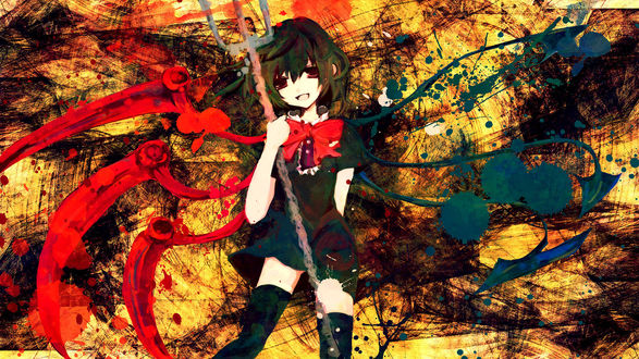 Обои на рабочий стол Houjuu Nue / Ходзю Нуэ персонаж из серии видеоигр и аниме Тохо / Touhou Project / Проект Восток