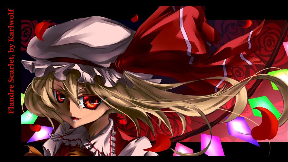 Обои для рабочего стола Flandre Scarlet / Фландр Скарлет из игры Проект Восток / Touhou Project, by Karlwolf