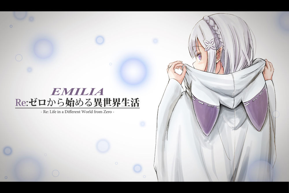Обои для рабочего стола Emilia / Эмилия из аниме Re: Zero kara Hajimeru Isekai Seikatsu / Re: Жизнь в альтернативном мире с нуля