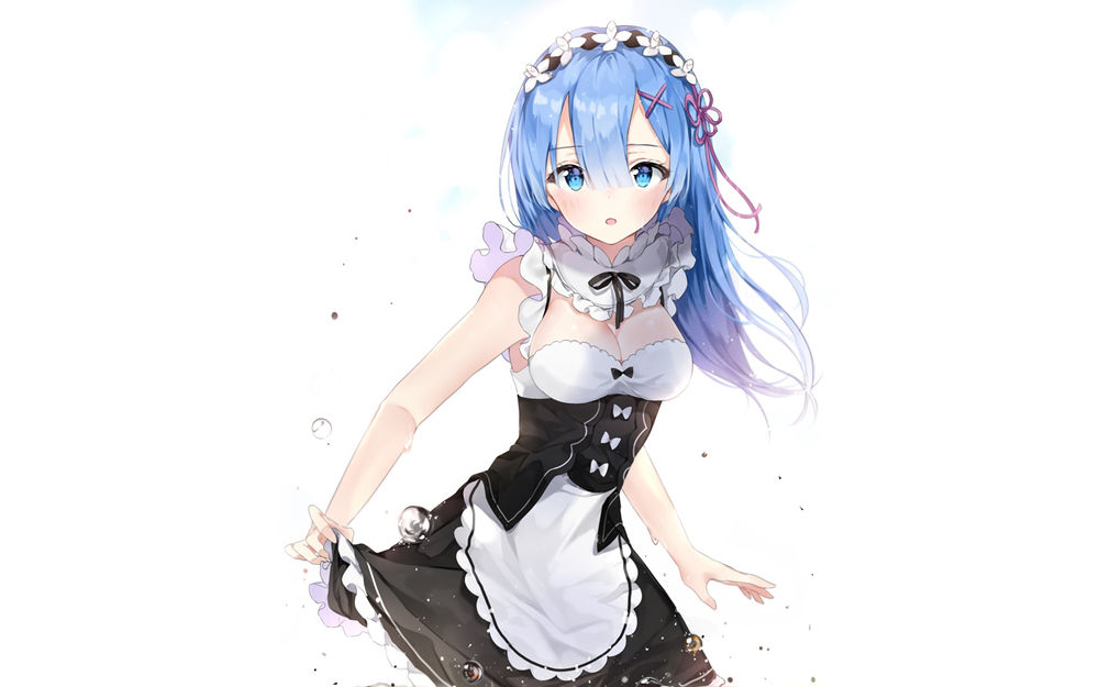 Обои для рабочего стола Rem / Рем из аниме Re:Zero kara Hajimeru Isekai Seikatsu / Re:Zero. Жизнь с нуля в альтернативном мире