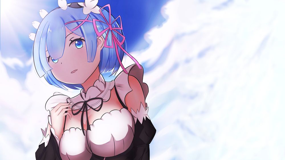 Обои для рабочего стола Rem / Рем из аниме Re:Zero kara Hajimeru Isekai Seikatsu / Re:Zero. Жизнь с нуля в альтернативном мире