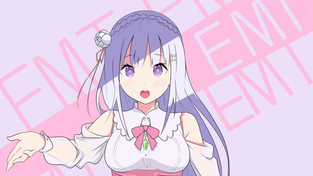 Обои для рабочего стола Emilia / Эмилия из аниме Re:Zero kara Hajimeru Isekai Seikatsu / Re:Zero / Жизнь с нуля в альтернативном мире