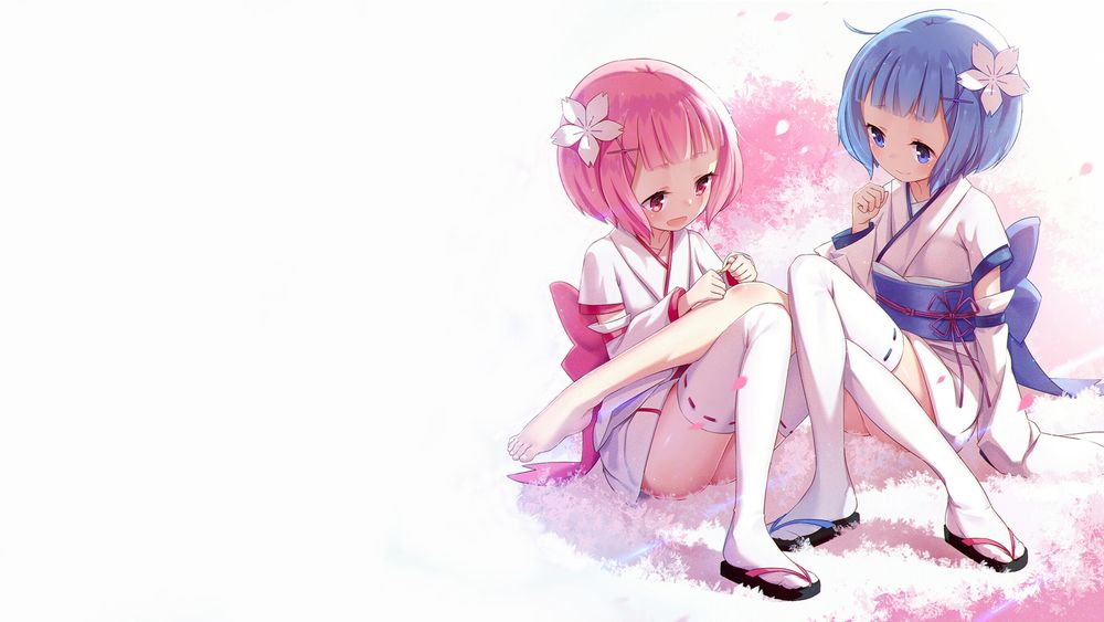 Обои для рабочего стола Rem / Рем и Ram / Рам из аниме Re:Zero kara Hajimeru Isekai Seikatsu / Re:Zero. Жизнь с нуля в альтернативном мире